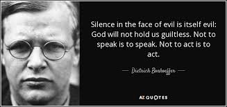 Image result for silence in the face of evil