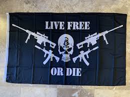 Live Free Or Die Skull Flag Black DTOM snake 3 x 5 Flag On Sale
